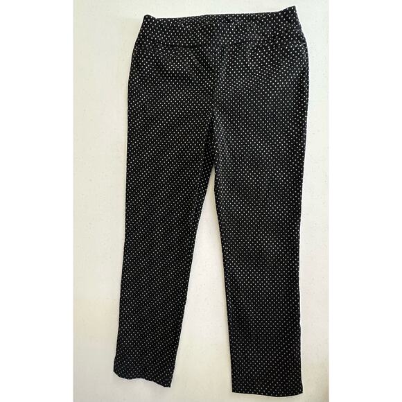 Chicos Pants Womens Size 0R or 4 (28x26) Black White Polka Dot Ankle Crop - Picture 5 of 9